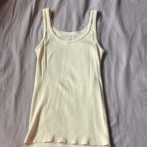 Brandy Melville Cream Ribbed Tank Top